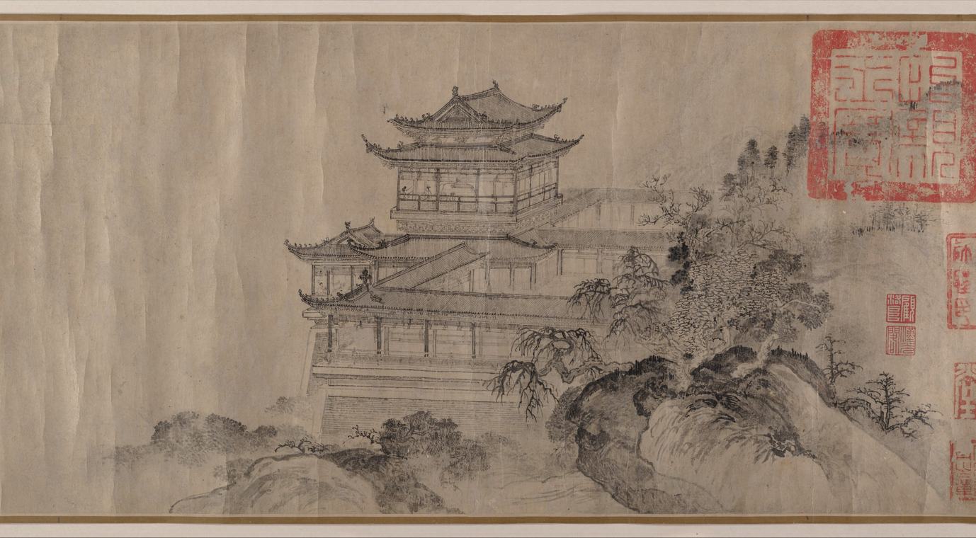 唐棣《滕王閣圖》　元至正十二年（1352）　美國大都會藝術博物館藏（1989.3